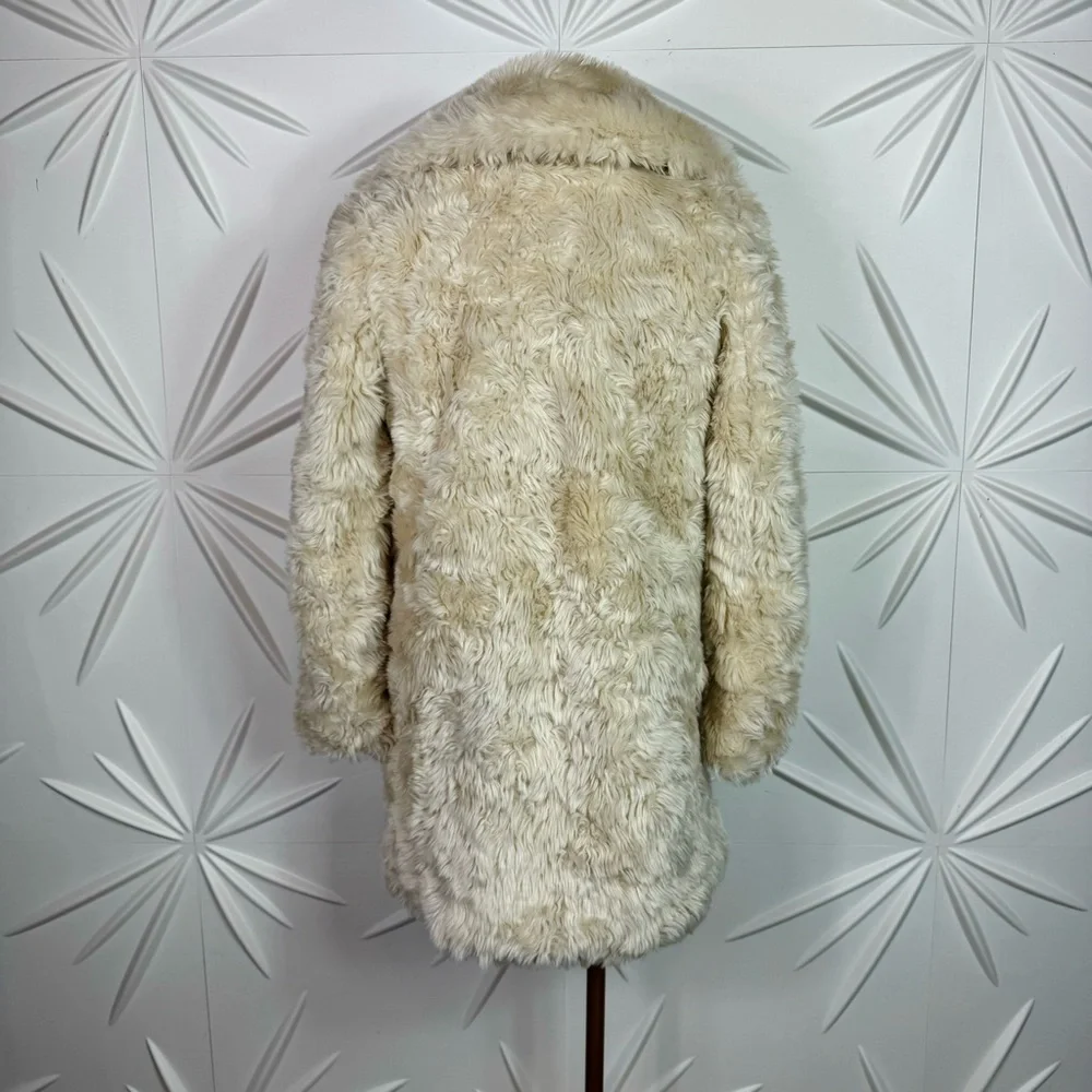 KENDALL + KYLIE Shaggy Faux Fur Reversible Coat In Ivory ✨NWOT✨_8